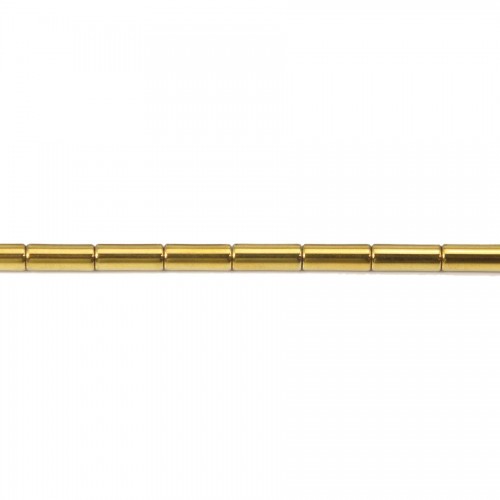 Hématite dorée tube 3x9mm x 40cm 