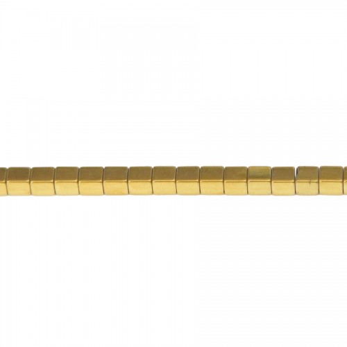 Hematite golden cubic square 2mm x 40cm