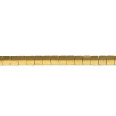 Hematite golden cubic square 2mm x 40cm