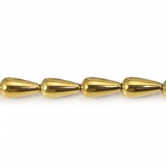 Hematite golden drop 8x16mm x 40cm 