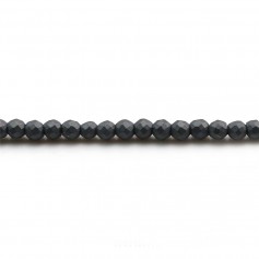 Hematite matte faceted round 3mm x 40 cm