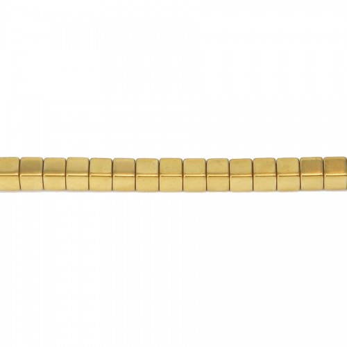 Hematite golden cubic square 3mm x 20pcs