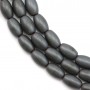 Hématite mate tonnelet 4x6mm x 40cm