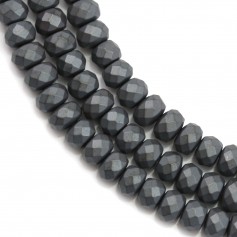 Hematite matte rondelle facet 3x4mm x 40cm