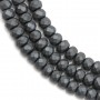 Hematite matte rondelle facet 3x4mm x 40cm