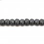 Hematite matte rondelle facet 3x4mm x 40cm