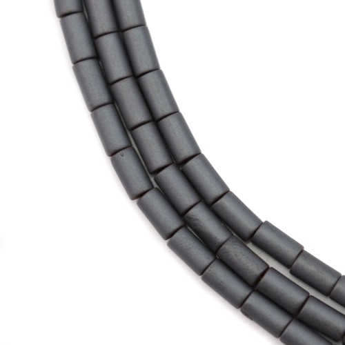 Hematite matte tube 3x5mm x 40cm