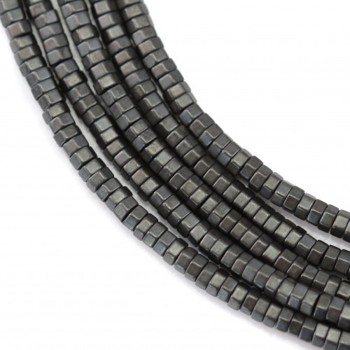 Hématite mate ecrou 2x1mm x 40cm