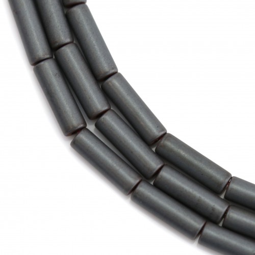 Hématite mate tube 3x9mm x 40cm