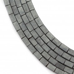 Hématite mate rectangle 2x4mm x 40cm