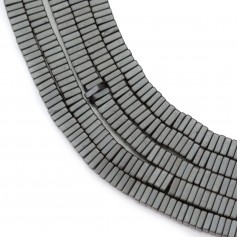 Hematite matte lamellar square 3x1mm x 40cm