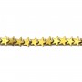 Hematite gold gilt star 6mm x 40 cm