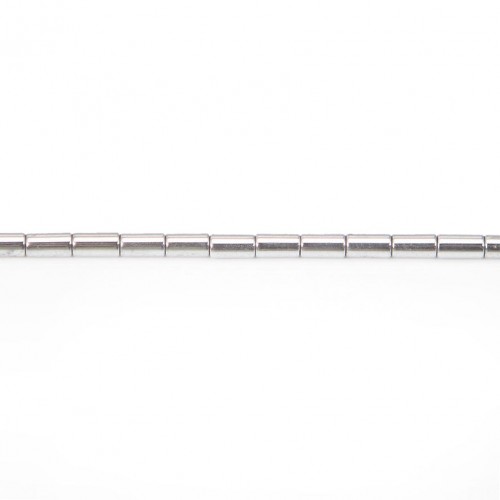 Hematite silver tube 2x4mm x 40cm