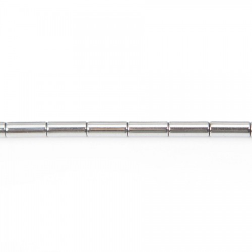 Hématite argenté tube 3x9mm x 40cm 