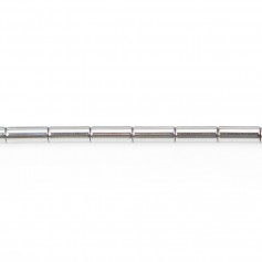 Hematite silver tube 3x9mm x 40cm