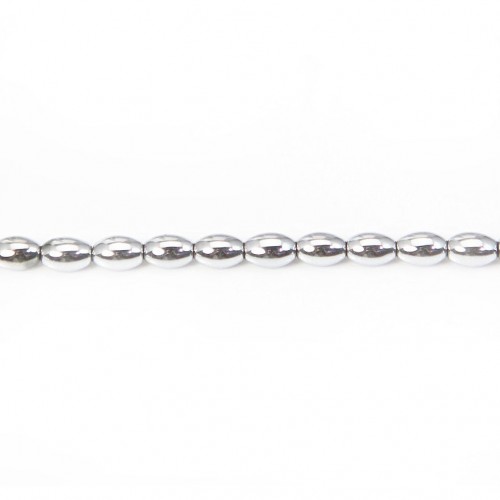 Hematite silver keg 3x5mm x 40cm