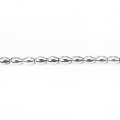 Hématite argenté tonnelet 3x5mm x 40cm 