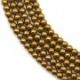 Hématite gold gilt round 2mm x40cm