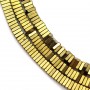 Hematite gold gilt lamellar square 1x3mm x 40cm