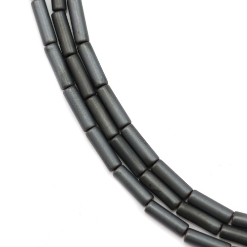 Hématite mate tube 2x4mm x 40cm