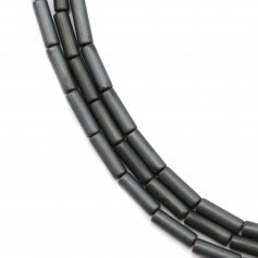 Hematite matte tube 2x4mm x 40cm