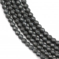 Hematite matte faceted round 2mm x 40 cm