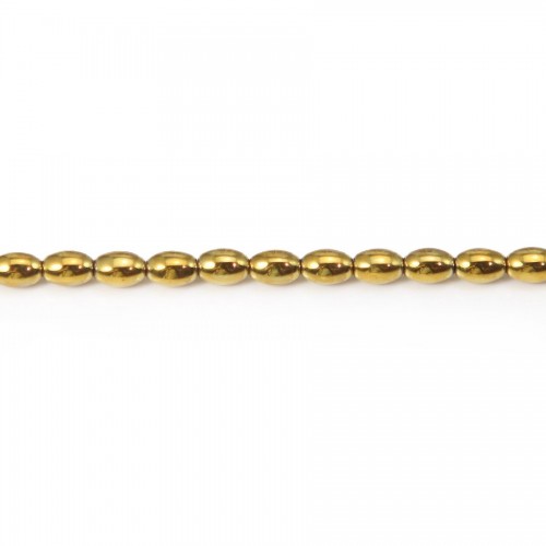 Hematite golden keg 3x5mm x 40cm