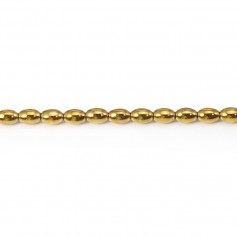 Hematite golden keg 3x5mm x 40cm