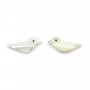 White mother-of-pearl little bird 6x15mm x 2pcs 