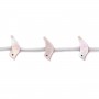 Nacre rose en forme d'oiseau 6x15mm x 2pcs
