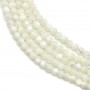 White mother-of-pearl round beads on thread 3mm x 40cm