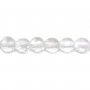Cristal de roche rond plat facette 6mm x 40cm