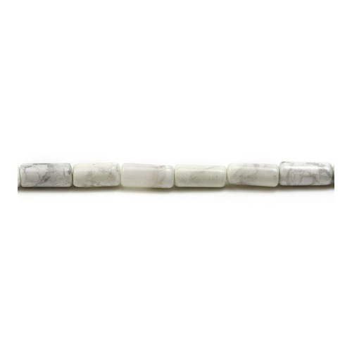 Howlite blanche matte tube 4x6mm x 20pcs