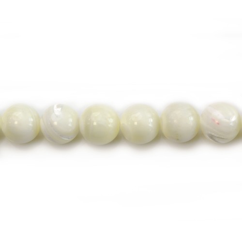 Nacre blanche en boule 10mm x 4pcs