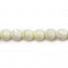 Nacre blanche en boule 10mm x 4pcs