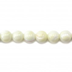 Nacre blanche en boule 12mm x 2pcs