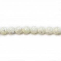 Nacre blanche en boule 8mm x 10 pcs