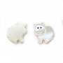 Nacre blanche en forme d'ours 12x13mm x 2pcs