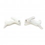 Nacre blanche en forme de lapin 8x15mm x 2pcs