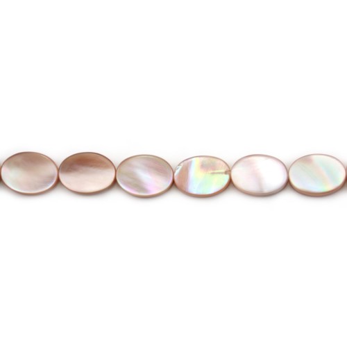 Nacre rose en forme d'oval 10x14mm x 4 st