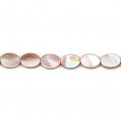 Nacre rose en forme d'ovale 10x14mm x 4 pcs