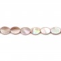 Nacre rose en forme d'ovale 10x14mm x 4 pcs