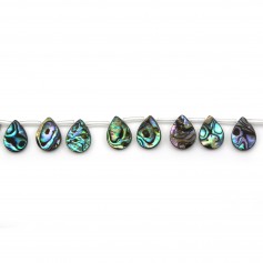 Nacre Grise Goutte Plate 12x16mm x 4 pcs