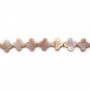 Nacre rose en forme de trèfle 13mm x 2pcs