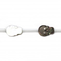 Gray mother-of-pearl skull 8x12mm x 1pc