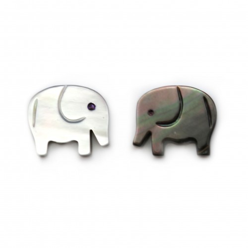 Madreperla a forma di elefante 9x11 mm