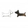 Nacre grise en forme de chien 9x15mm x 1pc
