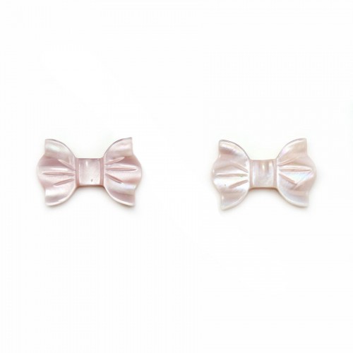 Pink mother-of-pearl bow tie 9x14mm x 1pc 