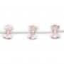 Nacre rose en forme de noeud papillon 9x14mm x 1pc