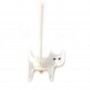 Nacre blanche en forme de chat 12x14mm x 1pc